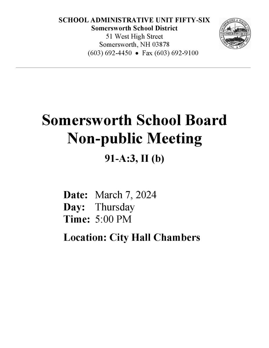 School Board Meeting - Non-public